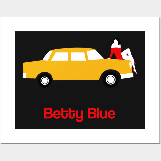 Betty Blue Minimal Movie Fan Art Beatrice Dalle 80s Wall Art by Rozbud